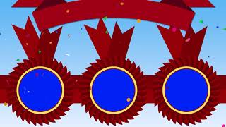 Award Red Ribbon Badge Background Video | Blue Screen