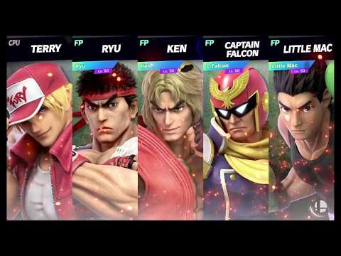 Super Smash Bros Ultimate Amiibo Fights   Terry Request #71 Terry v Ryu v Ken v C Falcon v Little Ma