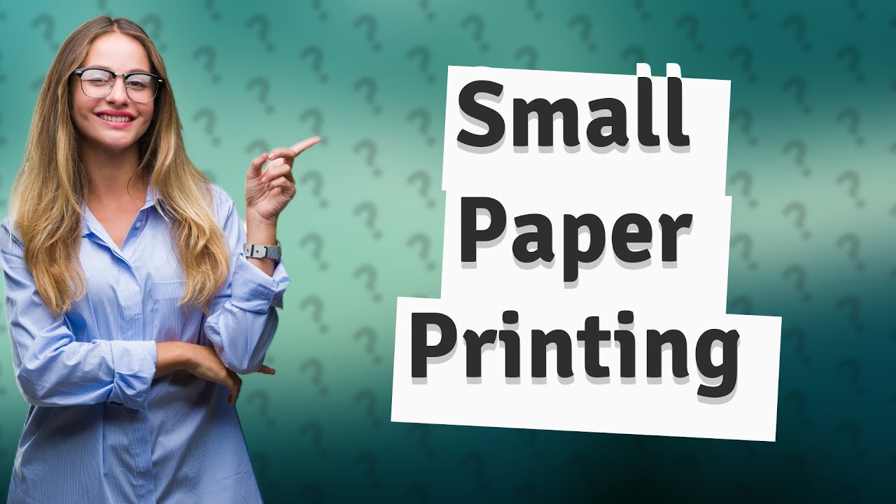 How do I get my printer to print on small paper? YouTube