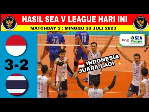Hasil Sea V League Hari Ini | Indonesia vs Thailand | Indonesia Juara Sea V League 2023