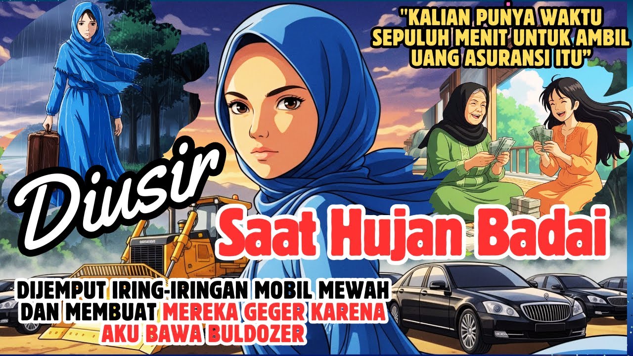 DIUSIR SAAT HUJAN BADAI, DIJEMPUT IRING-IRINGAN MOBIL MEWAH & MEMBUAT MEREKA GEGER AKU BAWA BULDOZER