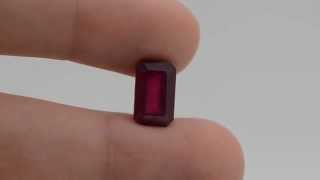 R-123 Red RUBY Emerald Shape 5.59 Carat Natural Loose Gemstone. Certified by IGL