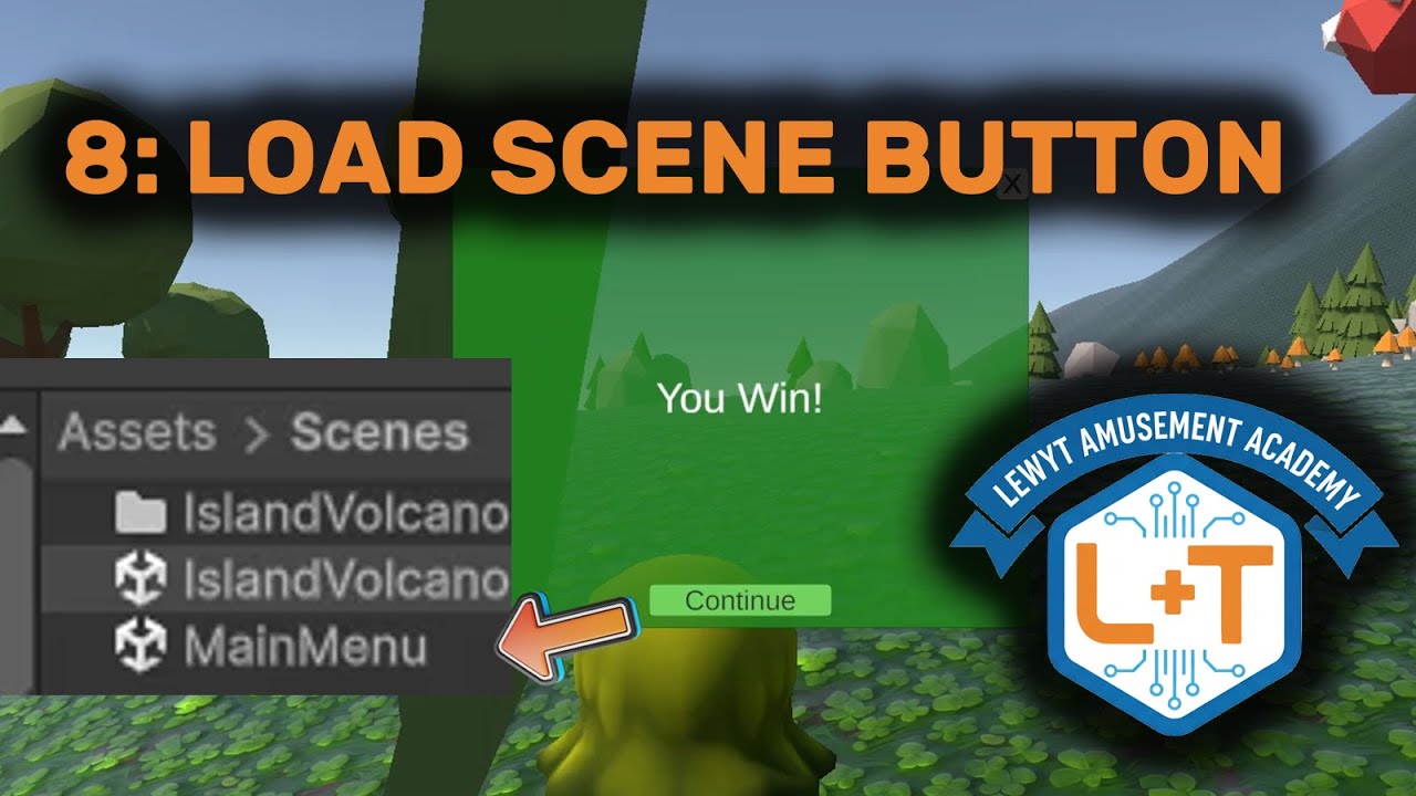 How to Load Scenes in Unity with a Button - LewyT Amusement Academy Part 8