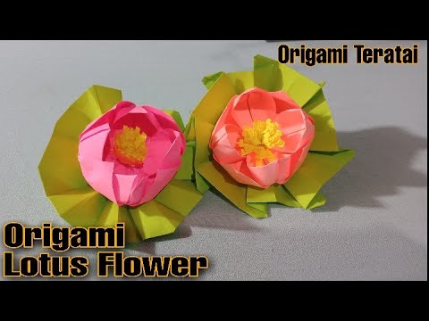 cara membuat bunga  teratai  dari kertas origami  how to 