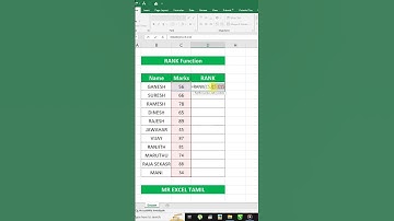 Rank formula in Excel Tutorial Tamil | How to Use Excel