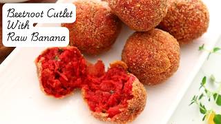 Beetroot & Raw Banana Pops | Vegetable Cutlet | Easy Vegan Party Snack Recipe | Beetroot Cutlet