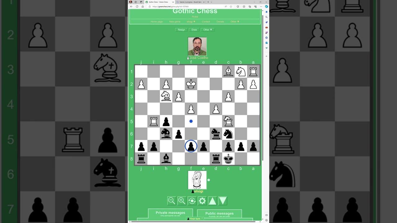 Three Gothic moves on Green Chess 