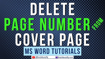 How to Remove Page Number From Cover Page in MS Word - Office 365