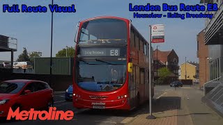 [Full Route Visual] London Bus Route E8: Hounslow - Ealing Broadway