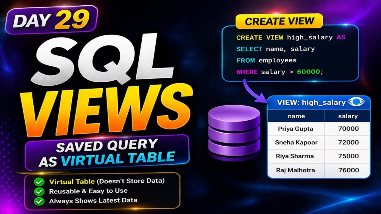 Views को Master करना चाहते हैं? | SQL Views Full Tutorial | Day 29 ...