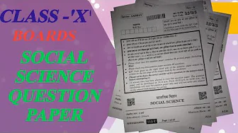 🔥🔥Class 10 Social Science Boards Exam Question Paper | @namasteidea