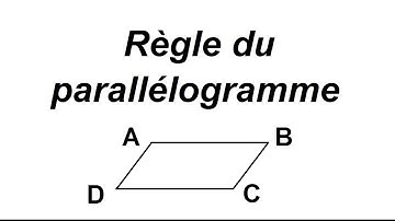 Règle du parallélogramme et vecteurs