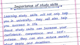 Importance of Study Skills || importance of study || learning study skills