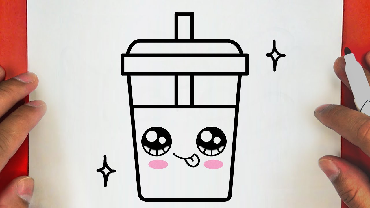HOW TO DRAW A CUTE LATTE, DRINK COFFEE , STEP BY STEP, DRAW Cute things ...