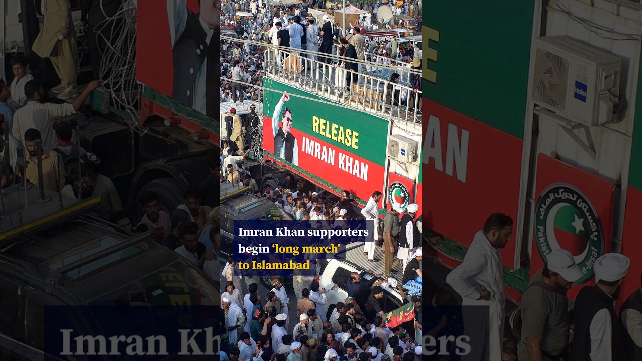 Imran Khan supporters start ‘long march’ to protest imprisonment of former Pakistani PM