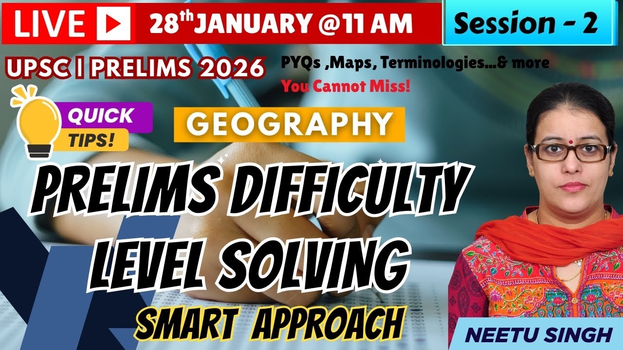 Geography GS Facts, Concepts I PYQs 20 years I UPSC Prelims 2026 -Session 2