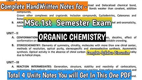 MSc.1st Sem.Organic Chemistry Notes | Complete Handwritten Notes & Syllabus Discussion | #mscnotes
