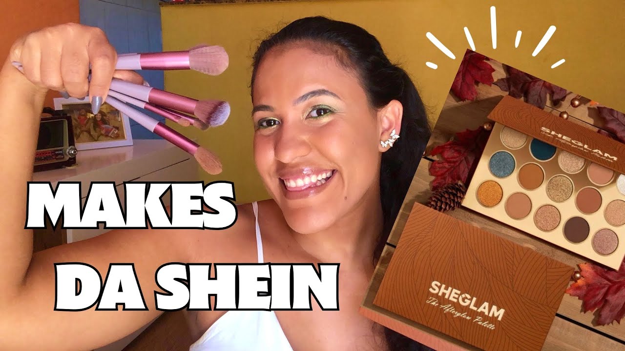 MAQUIAGEM DA SHEIN, MAKE COM PRODUTOS SHEGLAM, BASE, PALETA DE SOMBRAS, CONTORNO, GLOSS VALE A PENA?