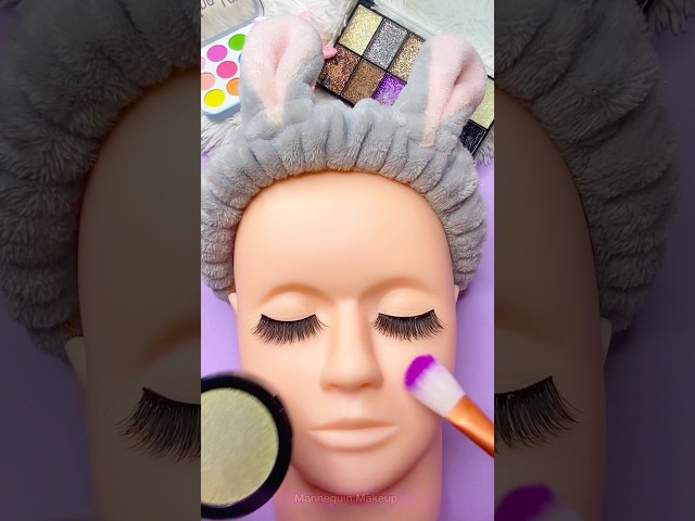 ASMR Mannequin Makeup things Sounds Video Fast No talk Gold Glitter Blush