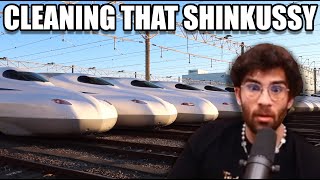 Hasanabi Reacts to How Shinkansen Bullet Trains are Serviced Daily