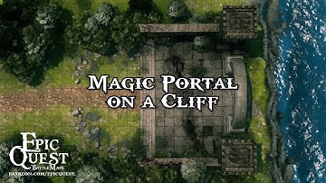 Magic Portal on a Cliff | Epic Quest | Animated maps for roleplaying and tabletop games | D&D