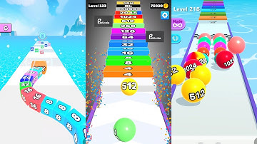 Jelly Tube Run vs Number Ball vs Ball Run 2048 3 in one Gameplay Run & Merge