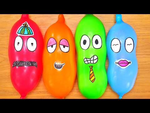 Playing With Slime And Happy Faces Balloons 💕 Very Satisfying and Relaxing Videos