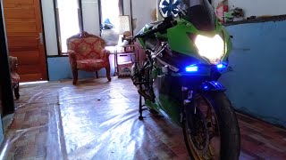 PASANG LAMPU VARIASI BIRU DI WINGLET NINJA 250 RR MONO || JADI LEBIH GARANG