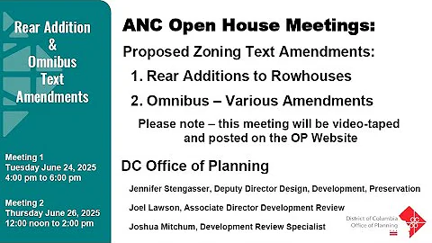 ANC Briefing on Rear Addition and Omnibus Zoning - June 26, 2025