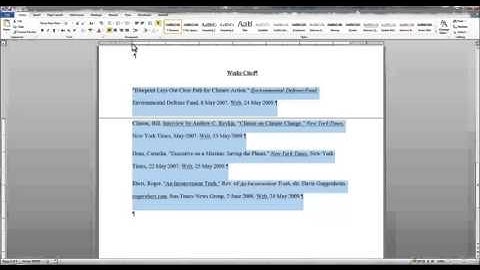 Word 2010: MLA Format