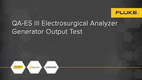 QA ES III - Generator Output Test