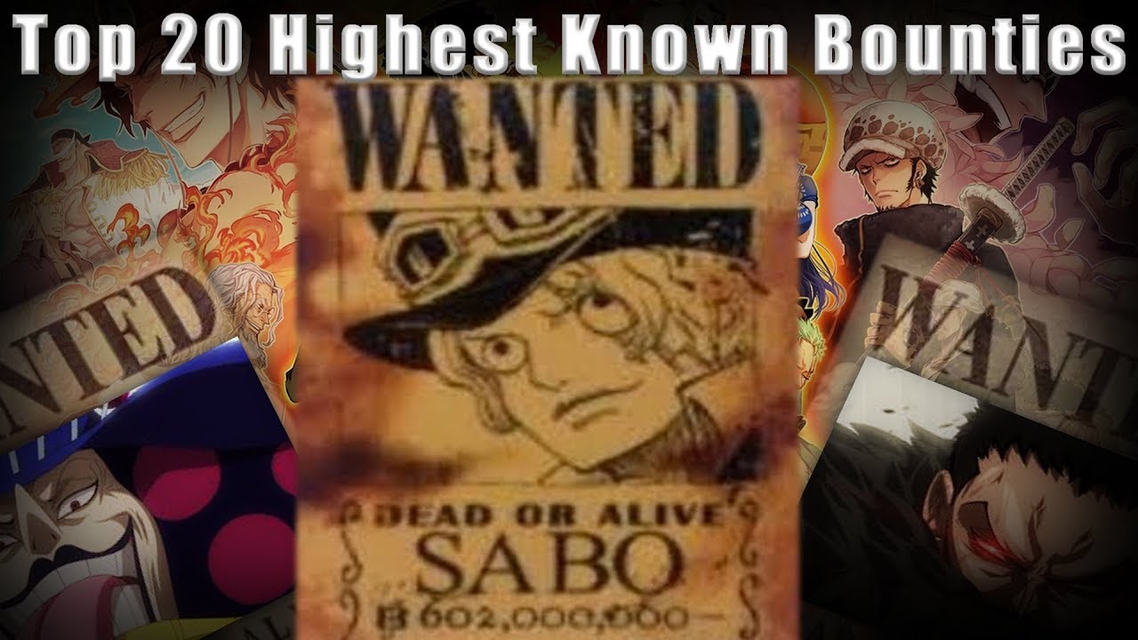 One Piece Top Highest Known Bounties Chapter 877 Youtube