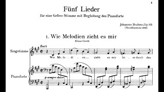 Brahms: Wie Melodien zieht es mir Op. 105 ENG/中文 lyrics - Ann Murray/Stephen Kovacevich