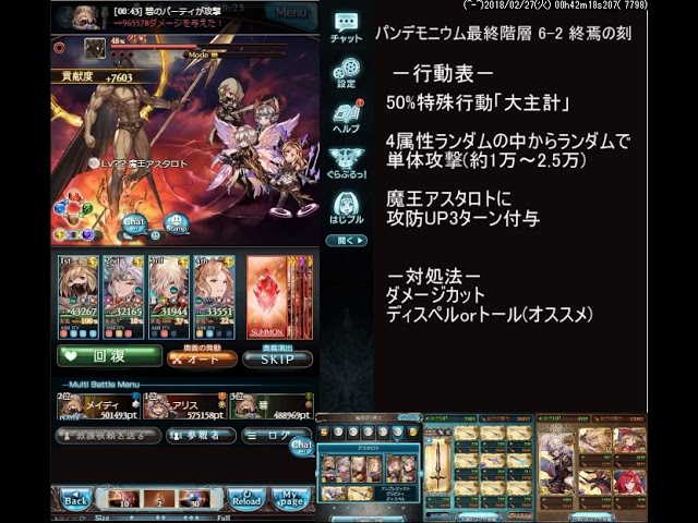 グラブル Ex6 2終焉ノ刻 アスタロト攻略動画 光パ Youtube