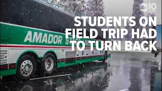 Storm Watch | I-80 freeway near Nyack Road slicked from snow, winter weather