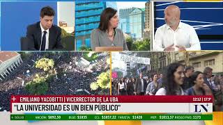 Emiliano Yacobitti, vicerrector de la UBA: "La marcha tiene que hacer reflexionar al Gobierno"