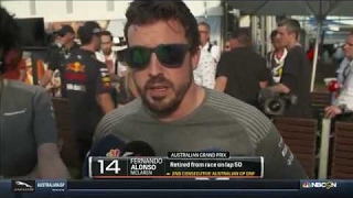 Full F1 2017 Australian GP Fernando Alonso NBC F1 Post Race Interview \\FS Guide