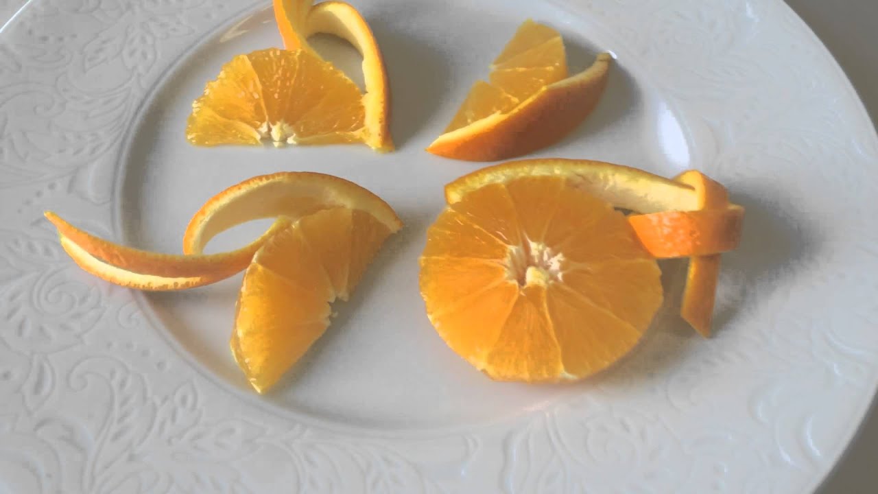 フルーツカッティング オレンジのくし形飾り切り 輪切り飾り切り Youtube