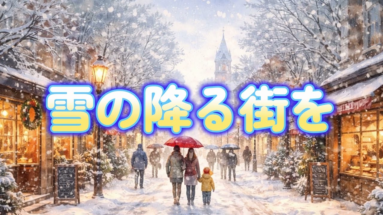 雪の降る街を