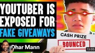 Youtuber is EXPOSED for FAKE GIVEAWAYS he lives to regret it -Dhar man @DharMann