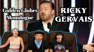 RICKY GERVAIS Reaction! Golden Globes Monologue 2020
