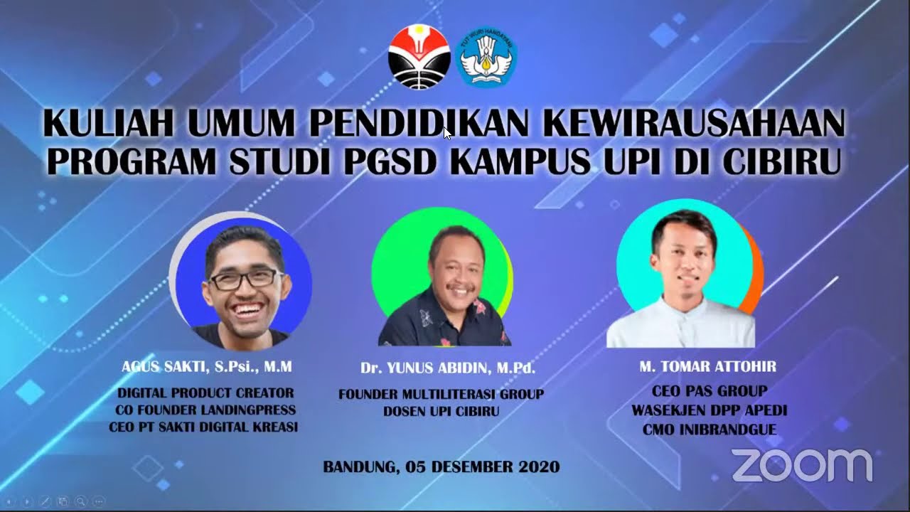 WEBINAR KEWIRAUSAHAAN : KULIAH UMUM PROGRAM STUDI PGSD KAMPUS UPI DI ...