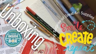 UNBOXING June 2018 Water Brush, Markers & More ART SUPPLY SUBSCRIPTION BOX | Smile Create Repeat