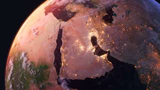 Arabian Peninsula, Arab Countries & Israel from Space 4K | Sunset Flyover | Free Stock Video