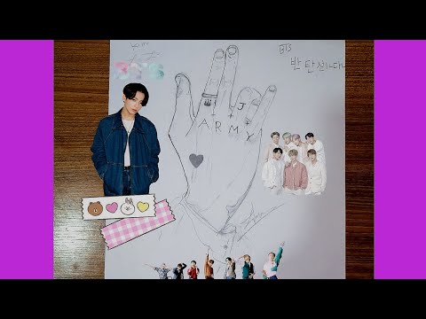 طريقة رسم يد جونكوك من Bts سهلة وسريعة خطوة بخطوة Kim ZoZo 