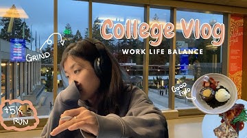 College Vlog 🏫 Maintaining a work life balance: Midterm Studying, 5k Run, 2 year Anniversary