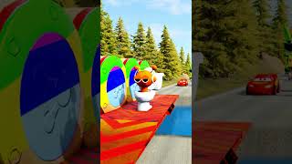 Funny Cars Skibidi toilet & Squidgame & Mcqueen & Supermario & Shrek VS Bollard | BeamNG.Drive