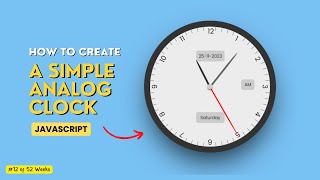 Create A Simple Analog Clock with JavaScript, HTML & CSS | SharathchandarK screenshot 3