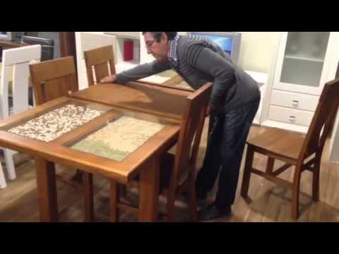 Comedor en oferta: mesa de madera extensible y 4 sillas youtube Comedor rustico ocho sillas