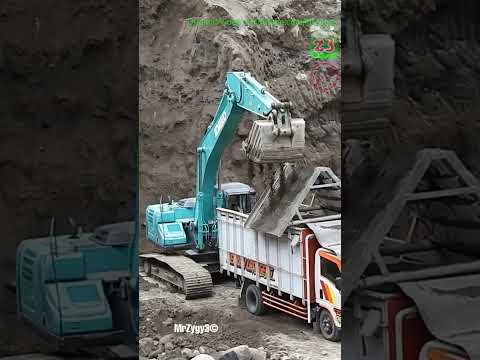 Kobelco Excavator Loading Screening Sand Truck #shorts #excavator #alatberat #jcb